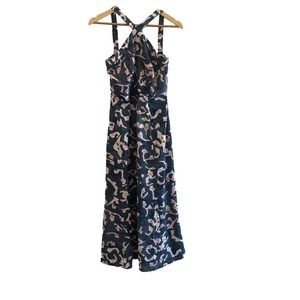 Cabi Dress Womens 4 Aurora Halter Floral Watercolor Print Maxi #5269